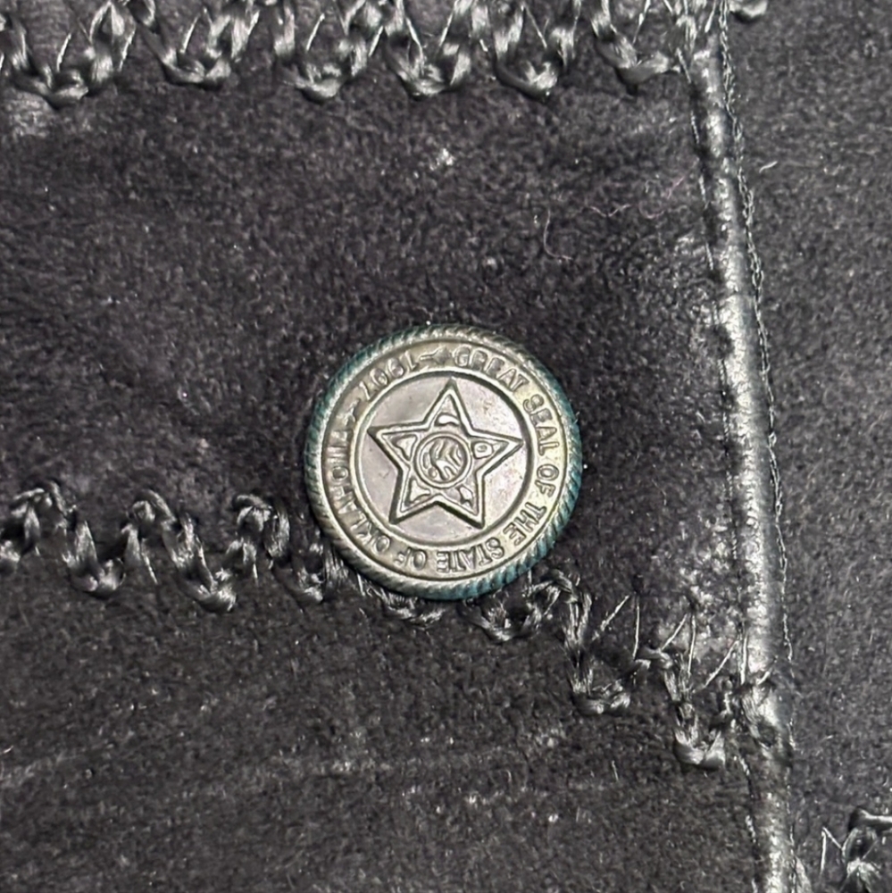 PTNY Black Patchwork Leather Snap Front Vest VINT… - image 4